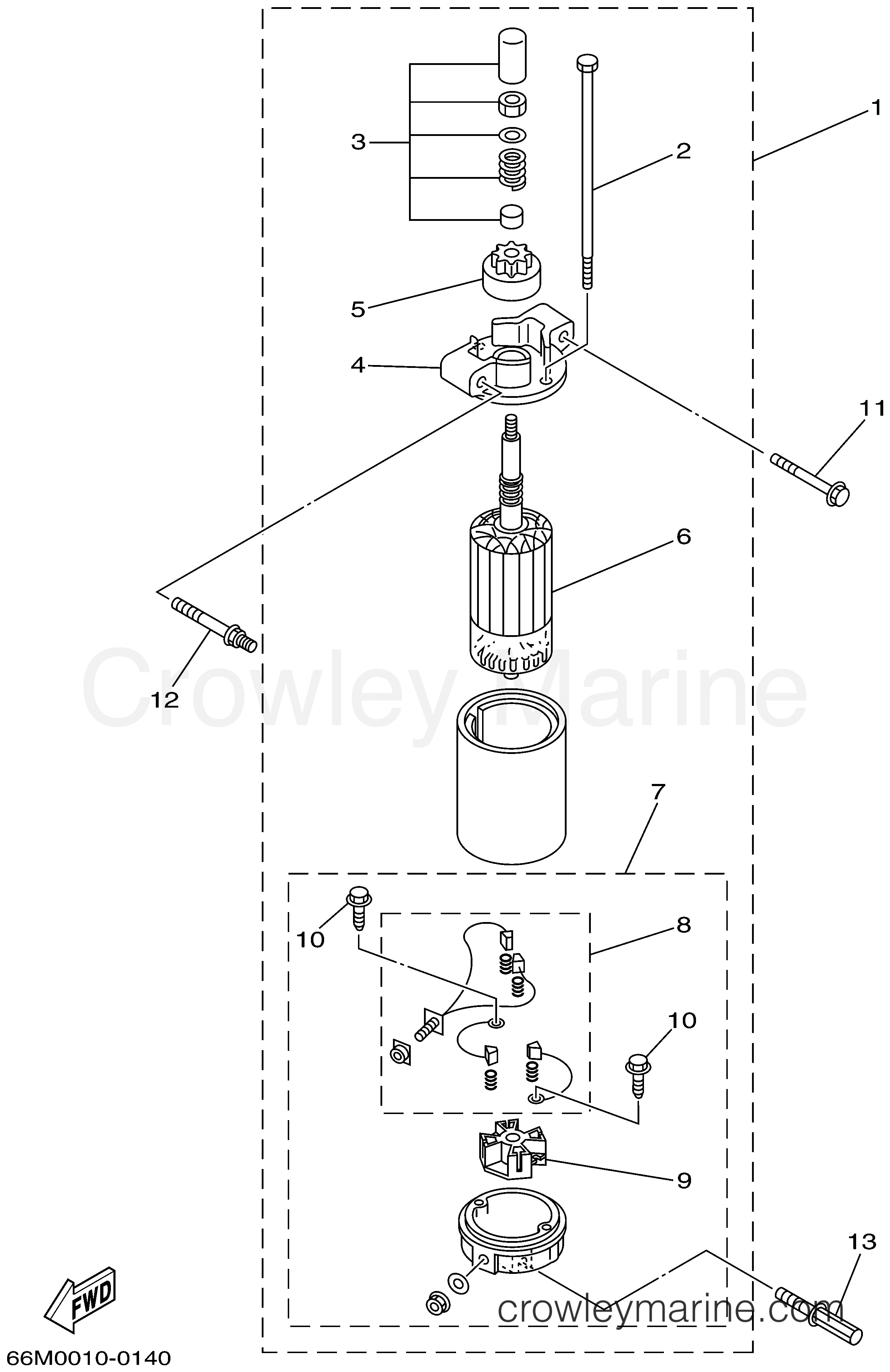 Yamaha Motors F15MLHA - STARTING MOTOR (FOR EH)
