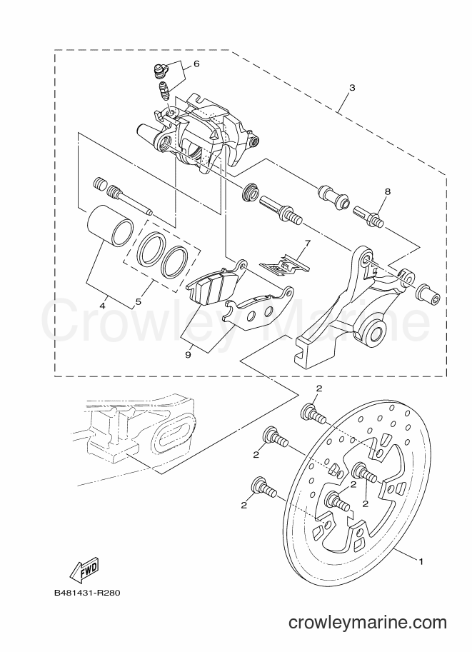 Yamaha Motors TFX150 (BG71) [010] - REAR BRAKE CALIPER