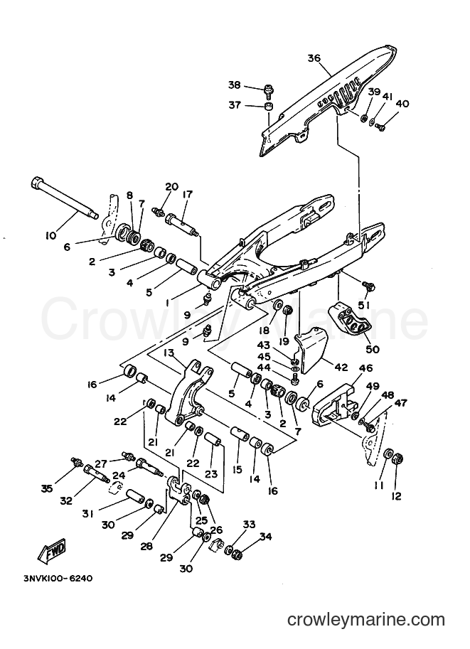 2000 Dirt Bike XT350 - XT350 (5LJ2) [010] - REAR ARM