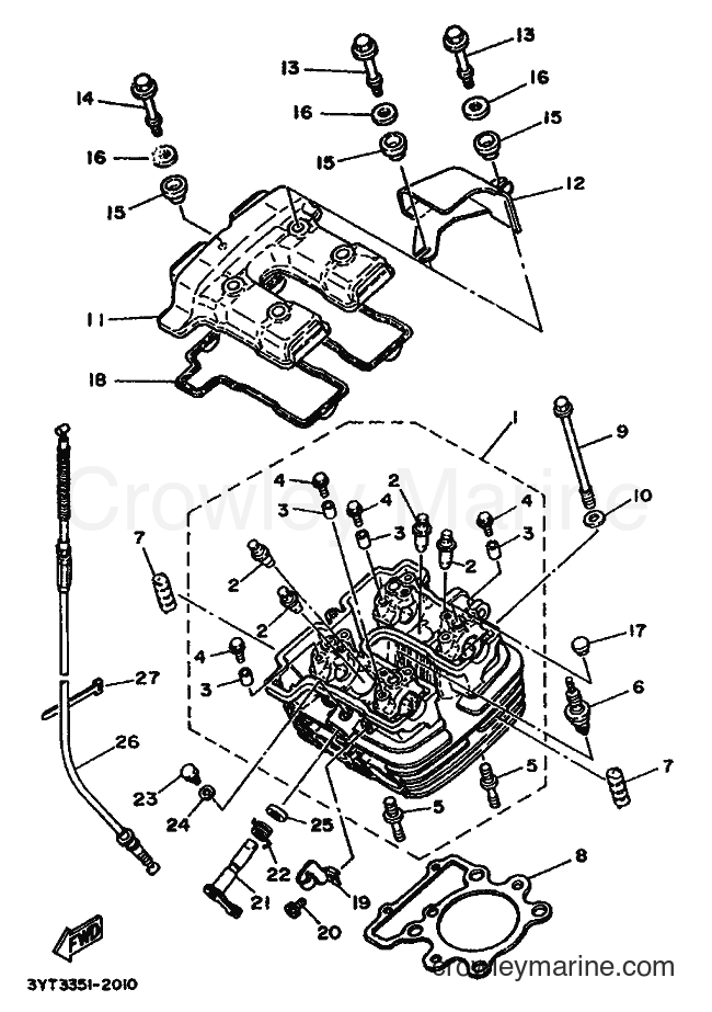 1994 Dirt Bike XT350 - XT350 (3NVF) [010] - CYLINDER HEAD