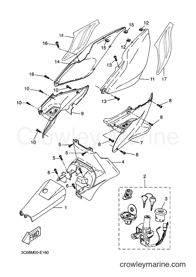 2006 Scooter YQ50 - YQ50 (3C68) [030] - SIDE COVER