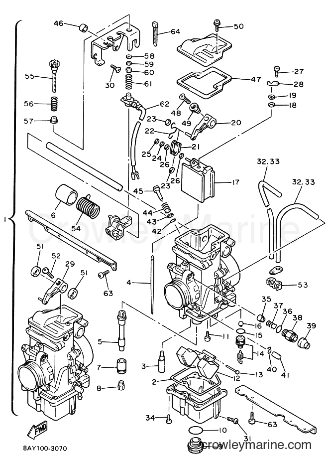 1993 Snowmobile EX570SX - EX570SX (8AY1) [999] - CARBURETOR