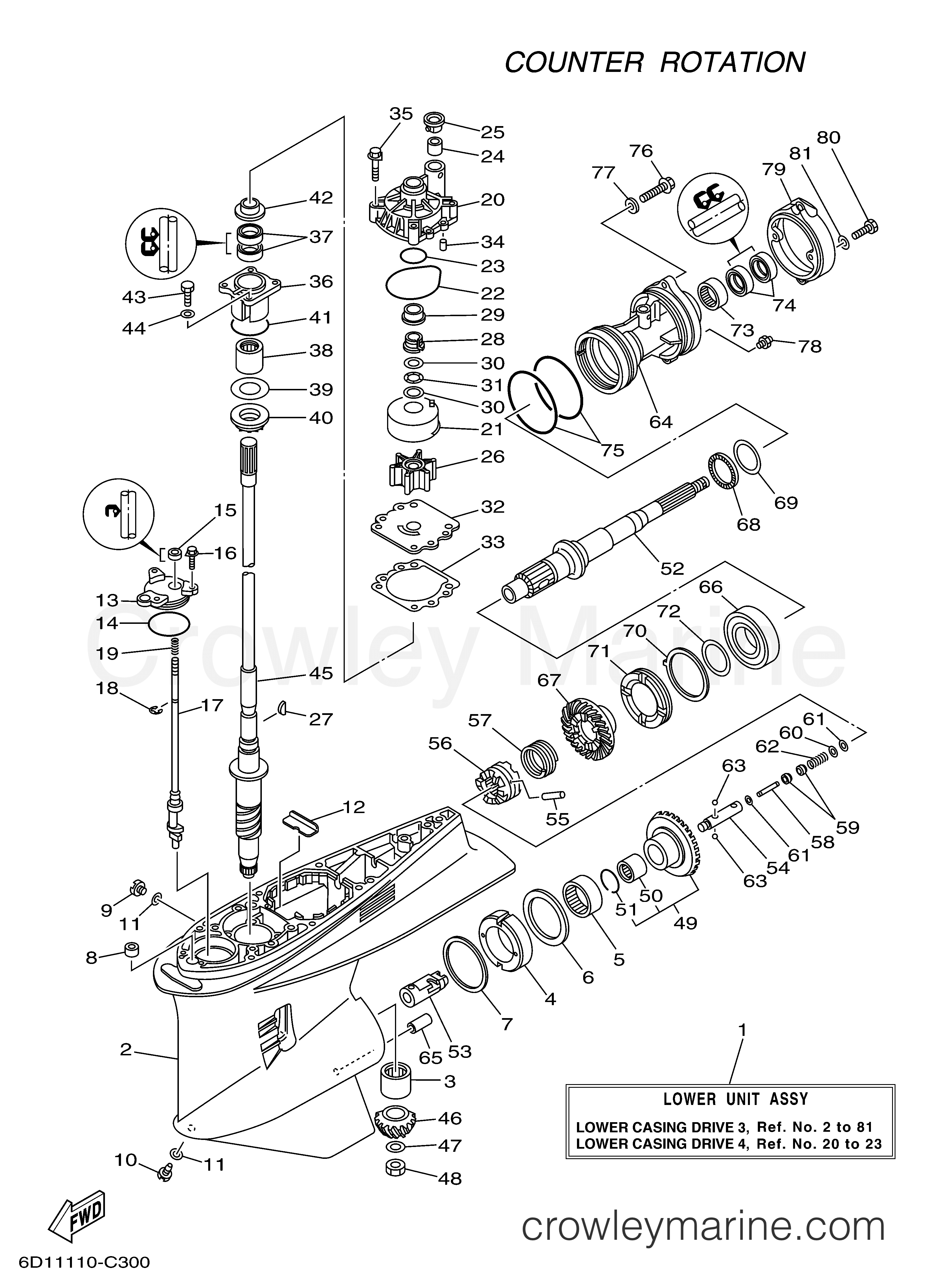 Yamaha Motors LZ300TURC - LOWER CASING DRIVE 3