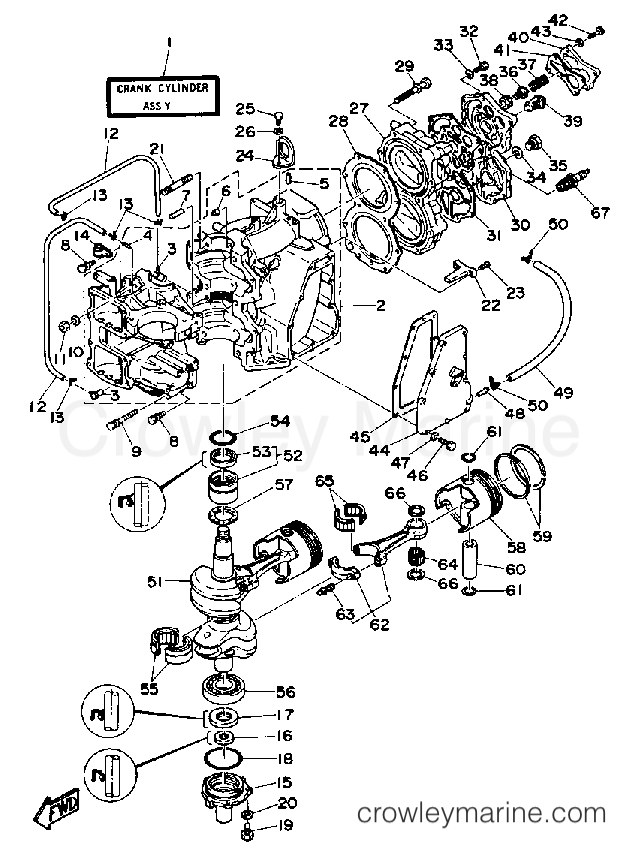 Yamaha Motors CV55ELF - CRANKCASE CYLINDER