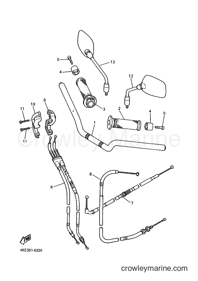 2002 Street Bike XJ600N - XJ600N (4KED) [080] - STEERING HANDLE & CABLE