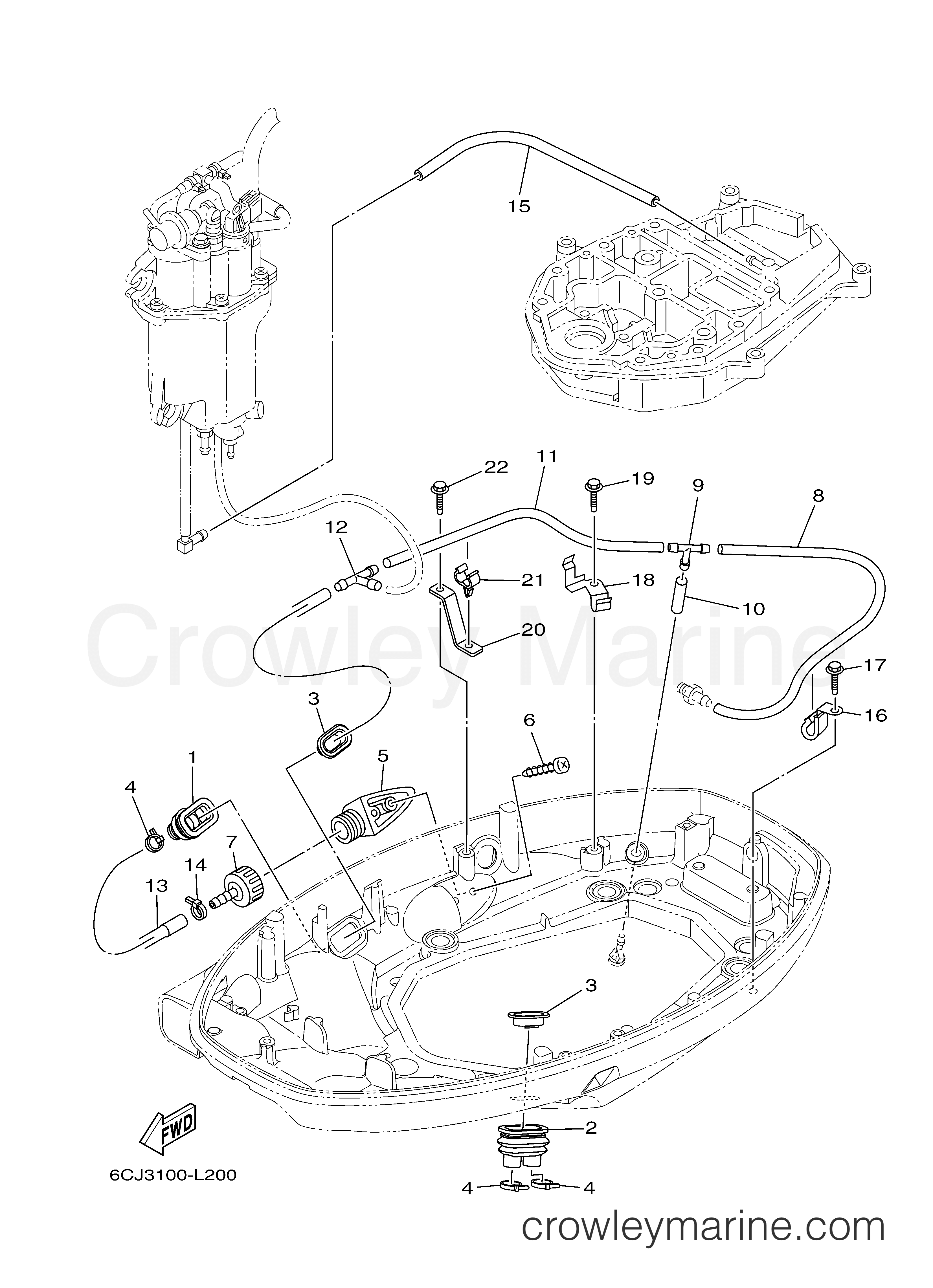 Yamaha Motors F70LA - BOTTOM COWLING 2