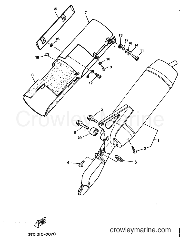 1990 Scooter CW50 - CW50 (3VL1) [999] - EXHAUST
