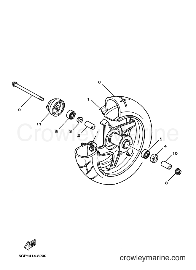 2003 Scooter YA100W - YA100W (5FA3) [010] - フロントホイール