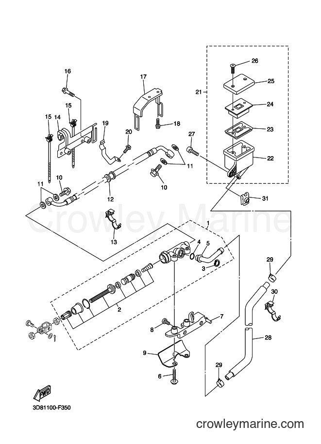 Yamaha Motors XVS1300A (11C1) [020] - REAR MASTER CYLINDER