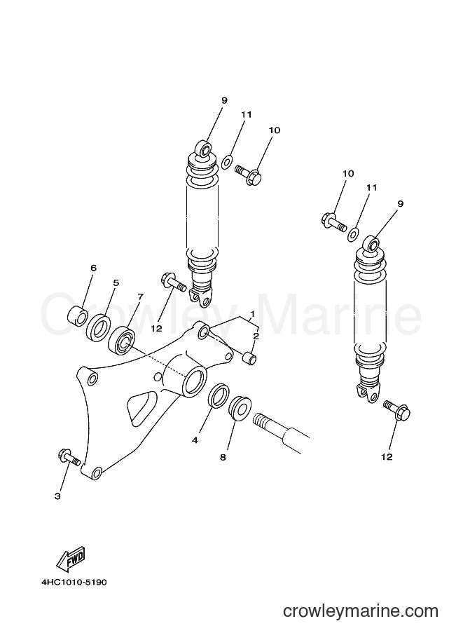1996 Scooter YP250 - YP250 (4UC1) [080] - REAR ARM & SUSPENSION