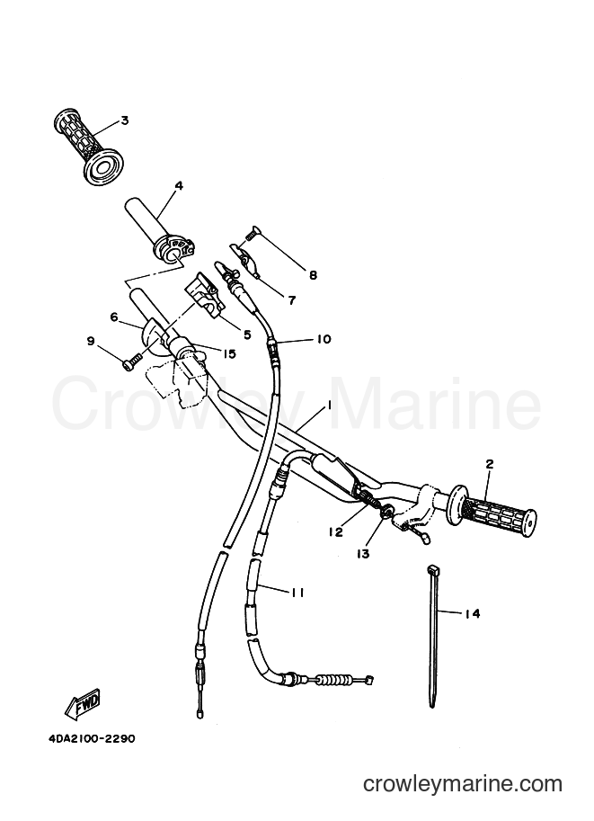 1994 Dirt Bike YZ250 - YZ250 (4JX3) [999] - STEERING HANDLE & CABLE