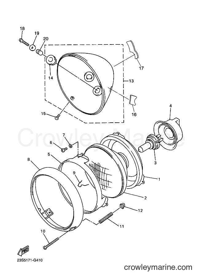 Yamaha Motors XVS1100A (23S5) [010] - HEADLIGHT