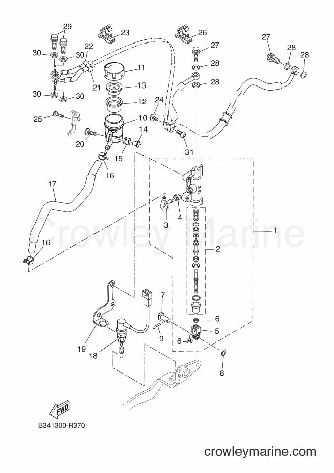2016 Sport Bike XSR700 - XSR700 (B341) [070] - REAR MASTER CYLINDER