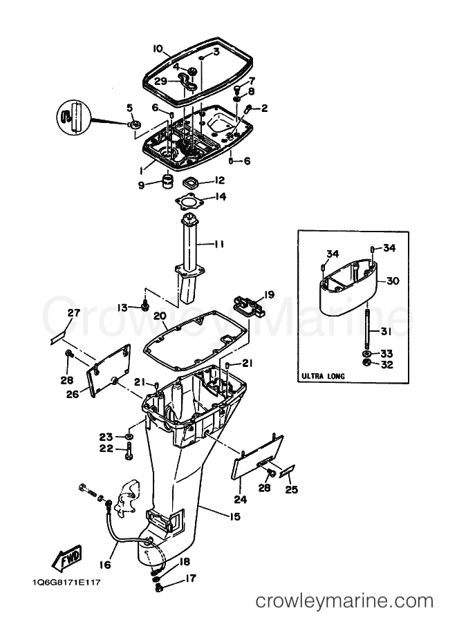 Yamaha Motors F9.9A (6G80) [010] - UPPER CASING