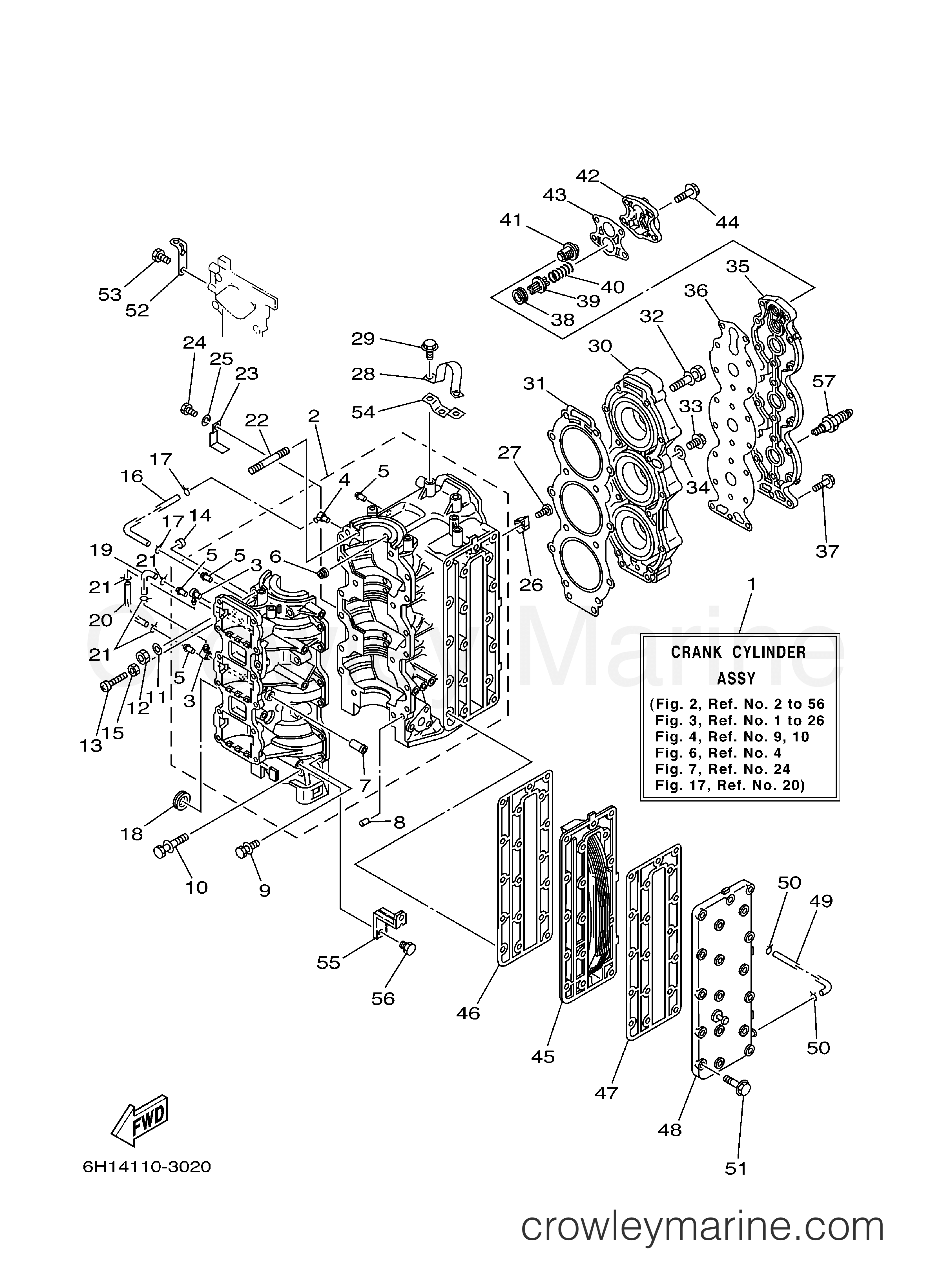 Yamaha Motors 90TLRB - CYLINDER CRANKCASE