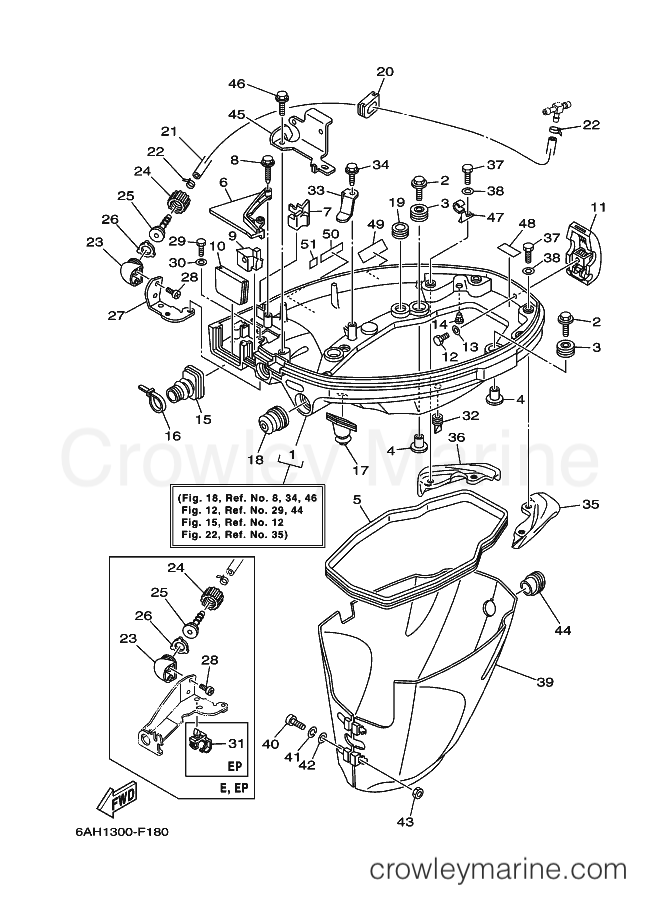 Yamaha Motors F20BMHS (6AH1) [180] - BOTTOM COWLING