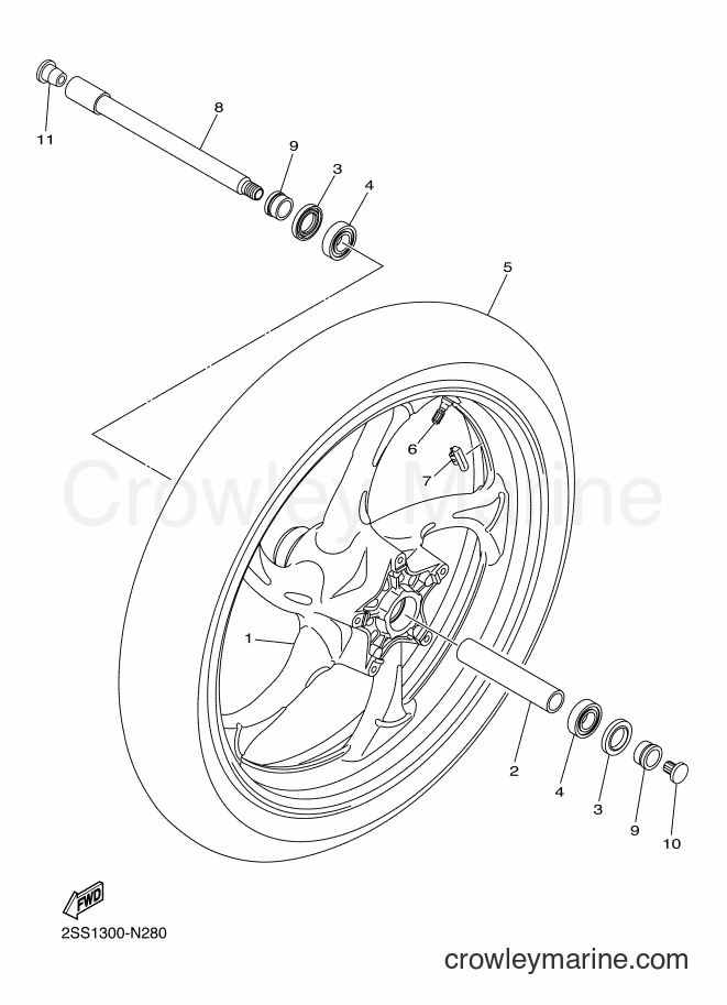 Yamaha Motors XVS1300CU (2SS4) [010] - FRONT WHEEL