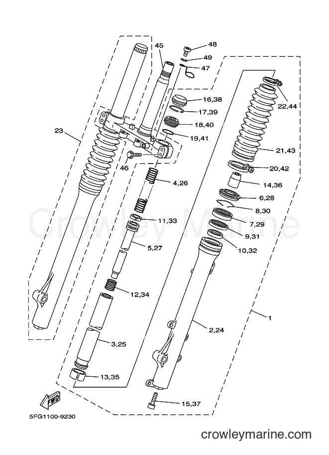 2000 Dirt Bike TT-R225 - TT-R225 (5FG6) [010] - FRONT FORK
