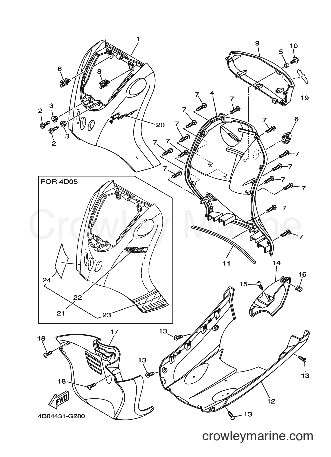 Yamaha Motors AF115 (4D04) [010] - LEG SHIELD