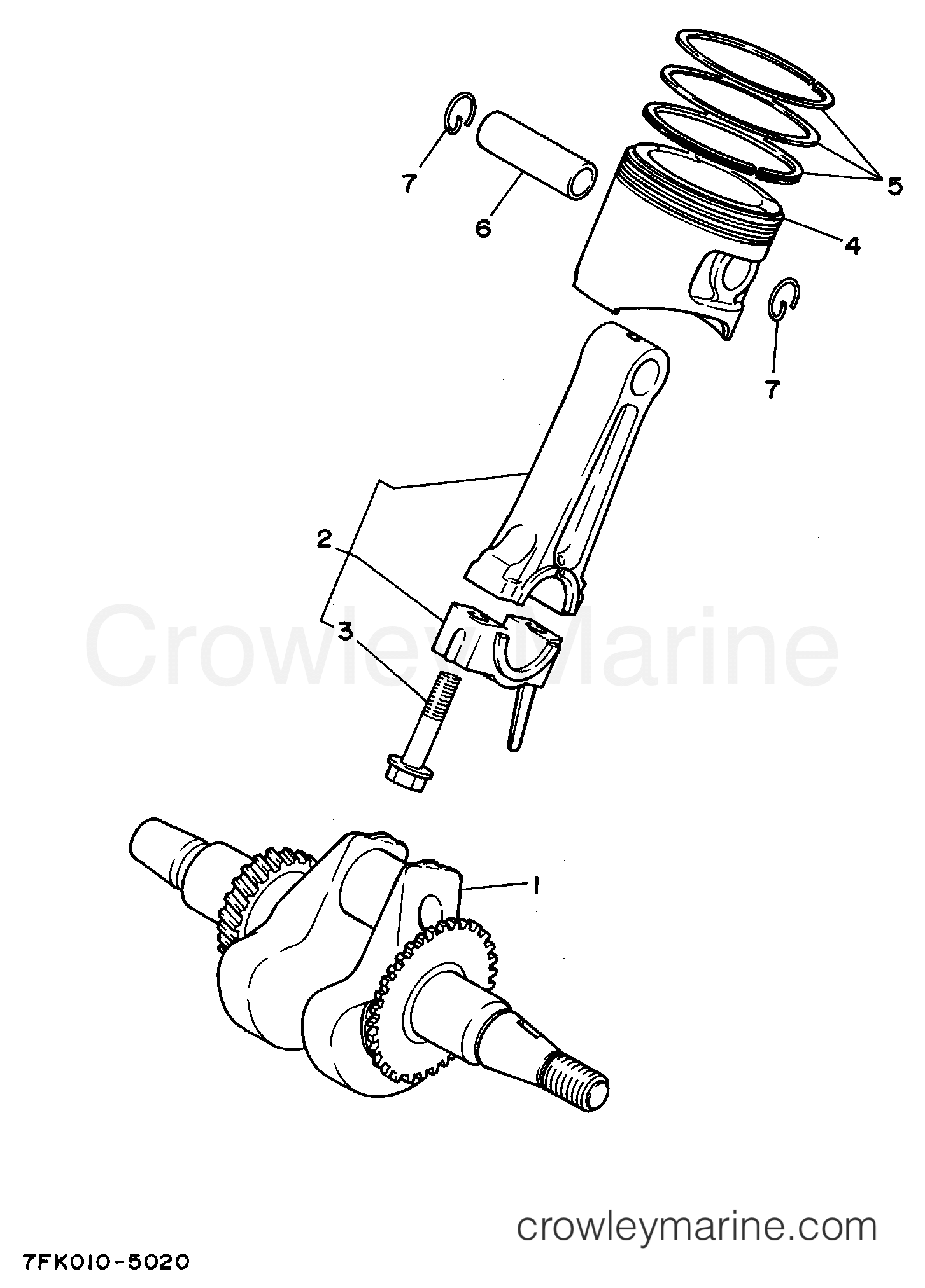 Yamaha Motors EF1000 - CRANKSHAFT - PISTON
