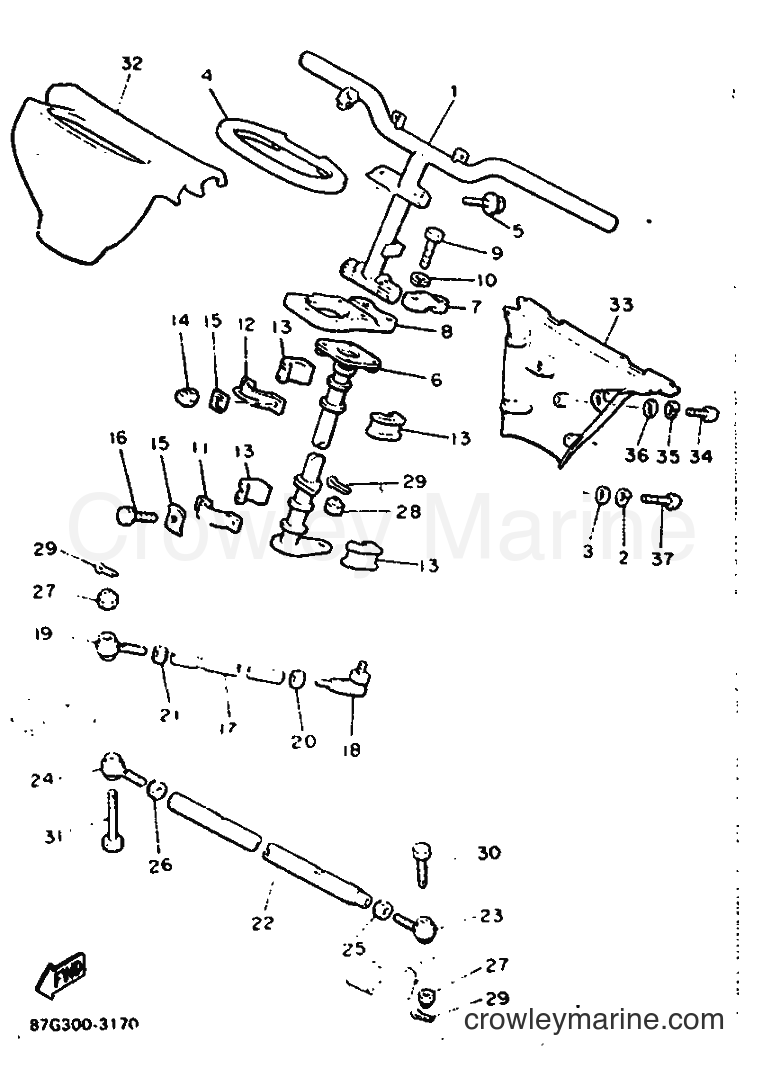 1993 Snowmobile PZ480 - PZ480 (87G4) [010] - STEERING