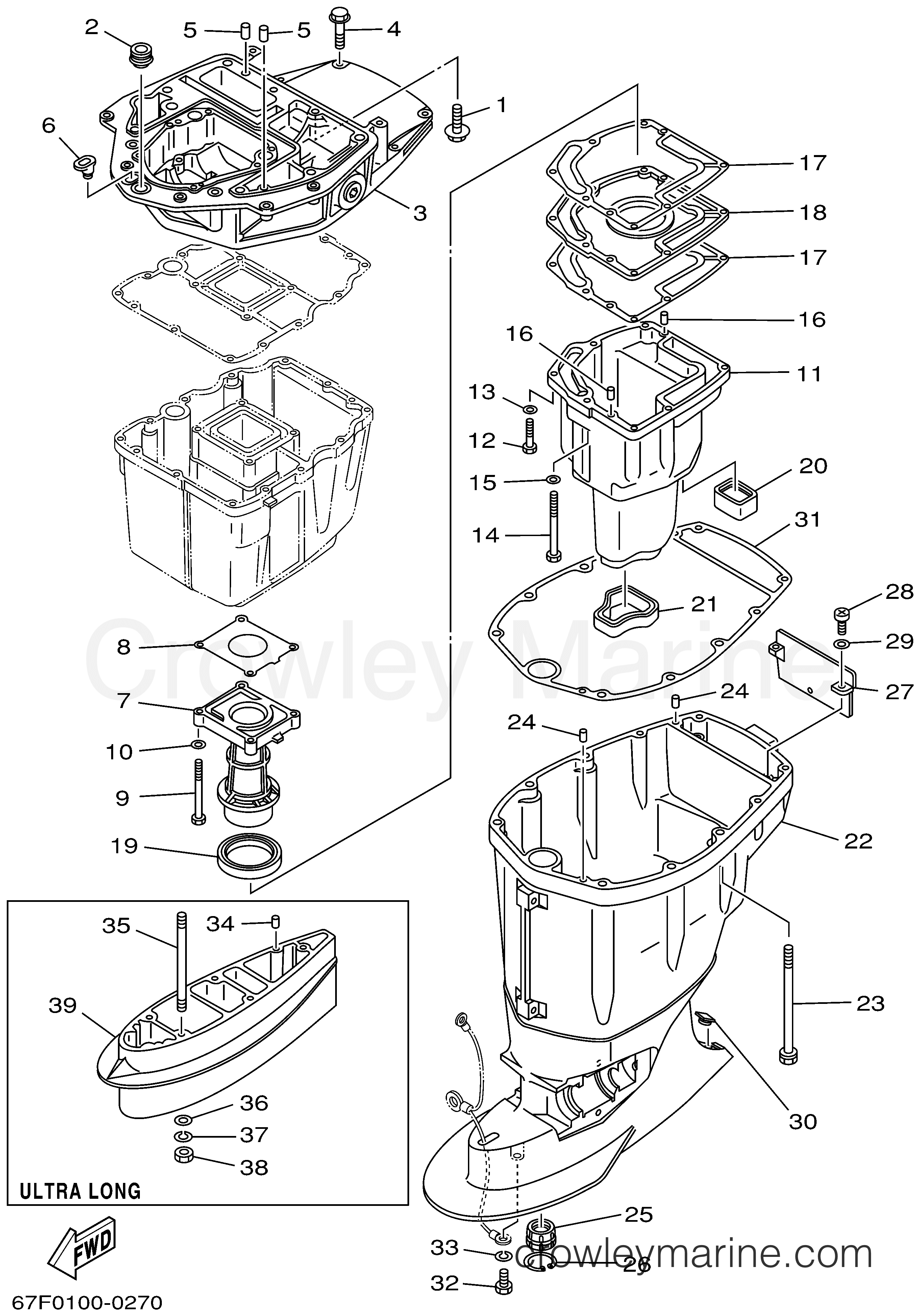 Yamaha Motors F80TLRA - UPPER CASING