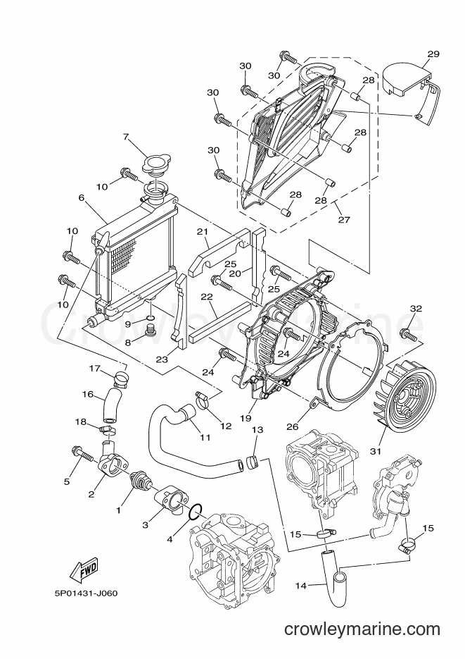 2011 Scooter AT135C - AT135C (5P08) [010] - RADIATOR & HOSE