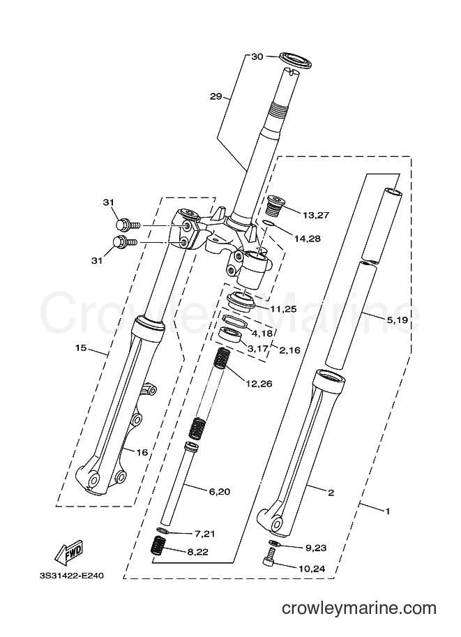 2006 Scooter T110LE - T110LE (3S31) [010] - FRONT FORK FOR DISK BRAKE