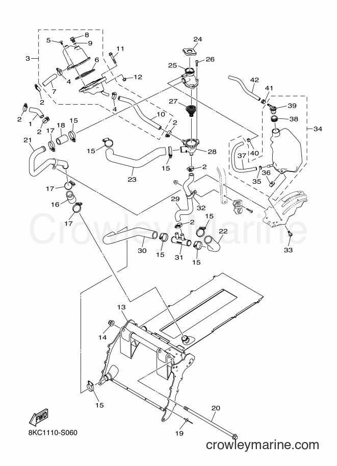 2018 Snowmobile SRS10MS62 - SRS10MS62 (8KC4) [010] - RADIATOR & HOSE