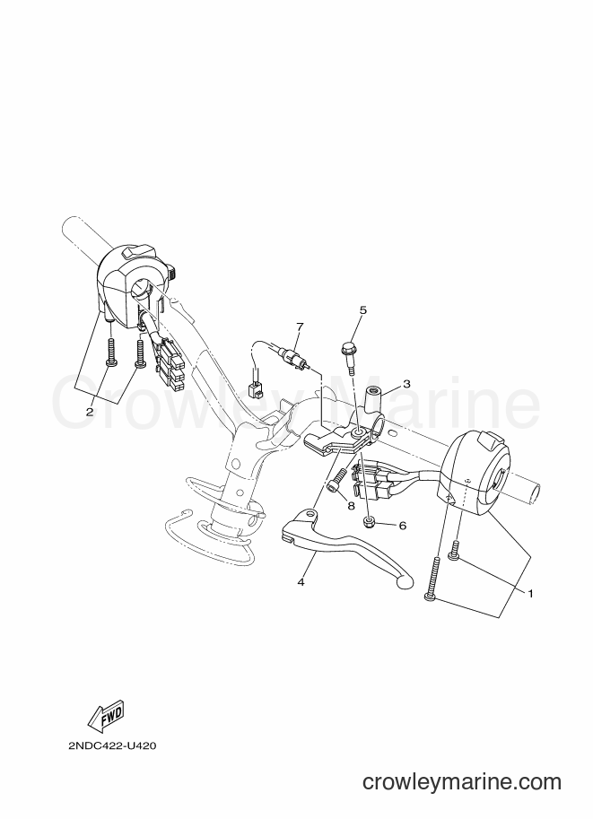 Yamaha Motors T150 (2NDM) [010] - HANDLE SWITCH & LEVER
