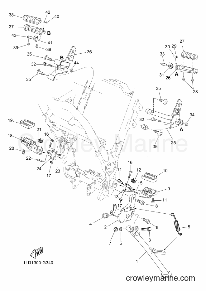 2009 Dirt Bike XT660Z - XT660Z (11D2) [030] - STAND & FOOTREST
