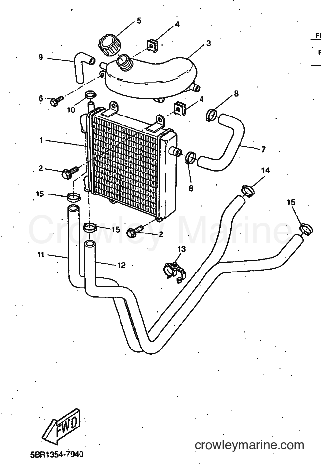 1998 Scooter YQ50 - YQ50 (5DP2) [999] - RADIATOR & HOSE