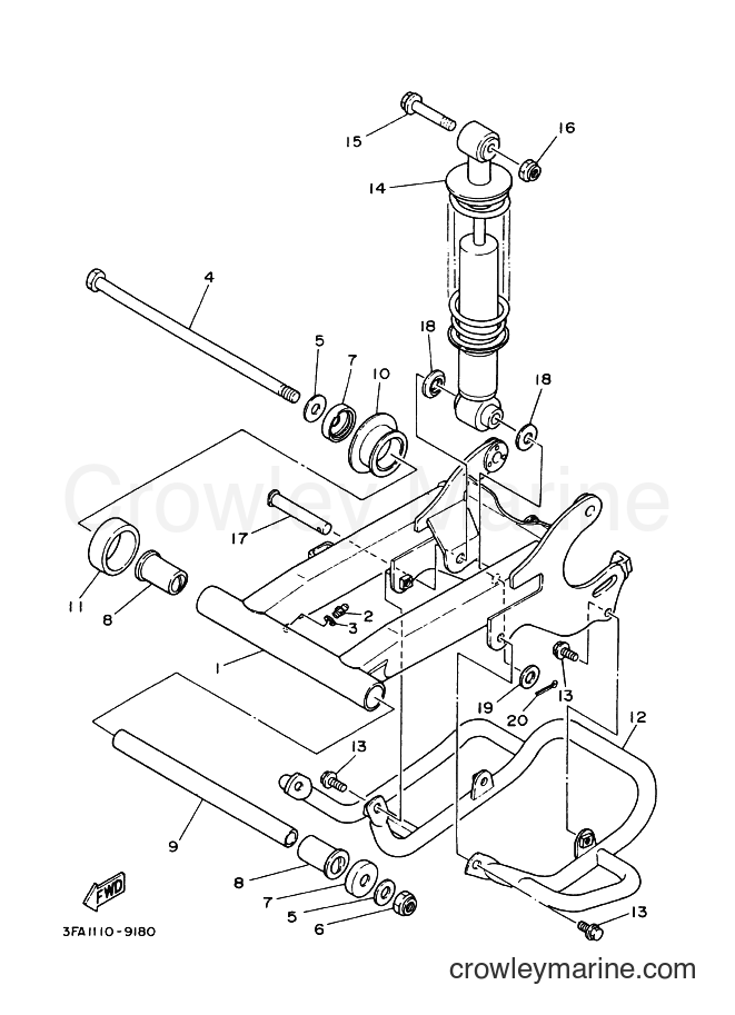 2000 ATV YFA-1 - YFA-1 (3FAR) [020] - REAR ARM. SUSPENSION