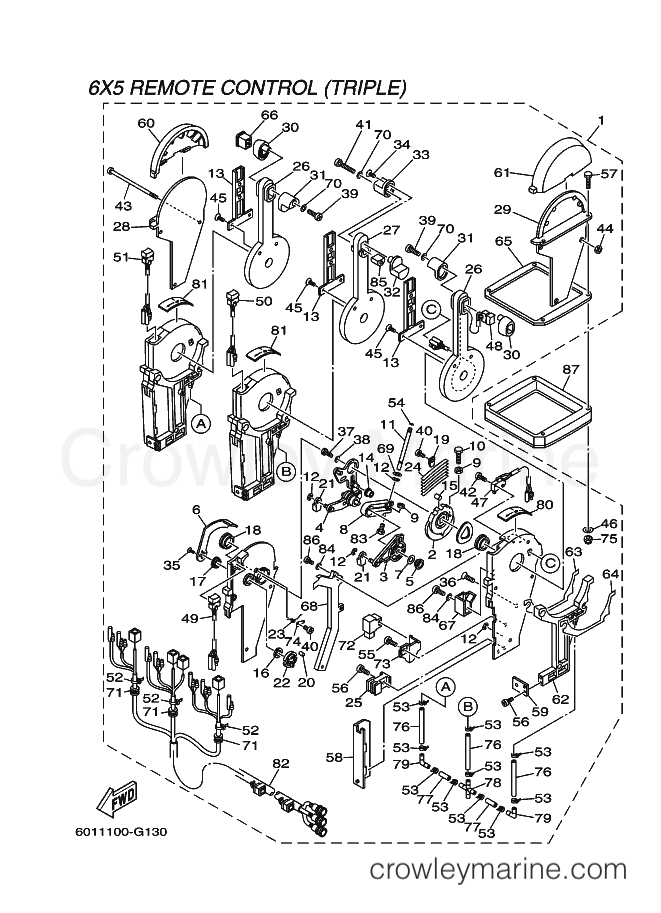 Yamaha Motors RIGGING REMOCON-2012 (601R) [010] - REMOTE CONTROL ASSY 9