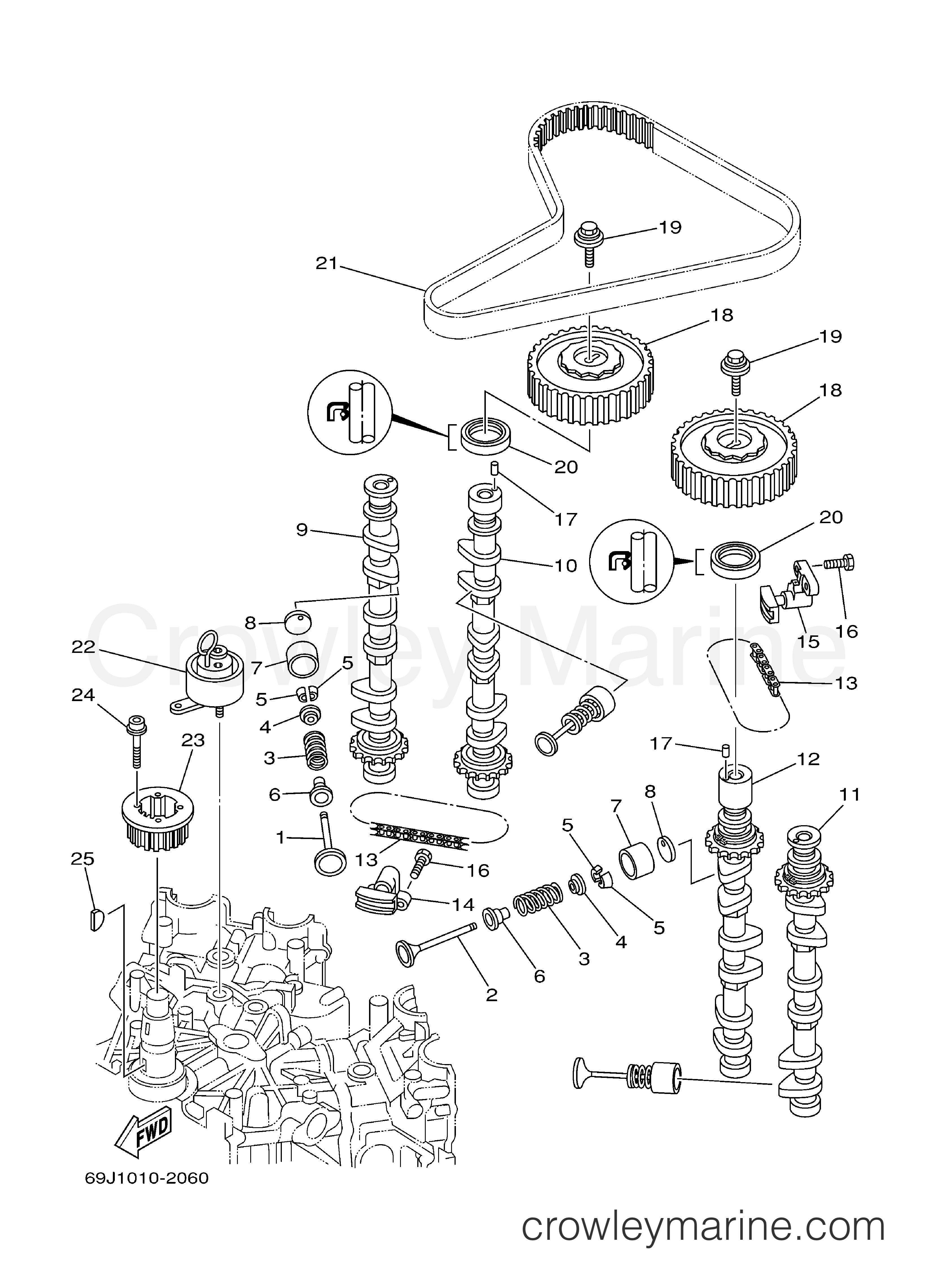 VALVE 2004 Yamaha Outboard 225hp F225TXRC Crowley Marine