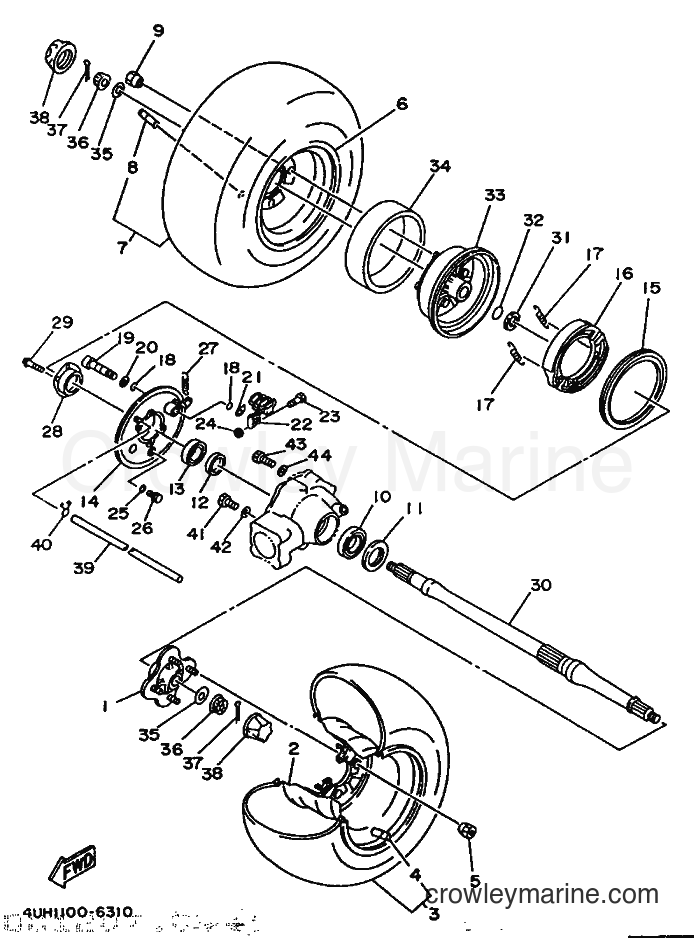 1996 ATV YFM350U - YFM350U (4UH2) [010] - REAR WHEEL