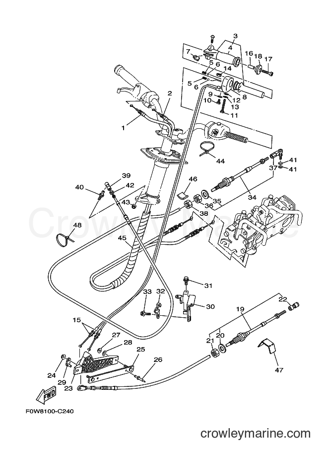 Yamaha Motors GP800A-C (F0W9) [01A] - CONTROL CABLE