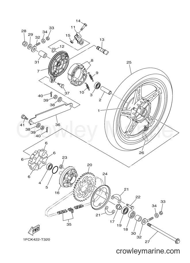 2018 Scooter T115FL-5 - T115FL-5 (1FCN) [010] - REAR WHEEL FOR CAST WHEEL