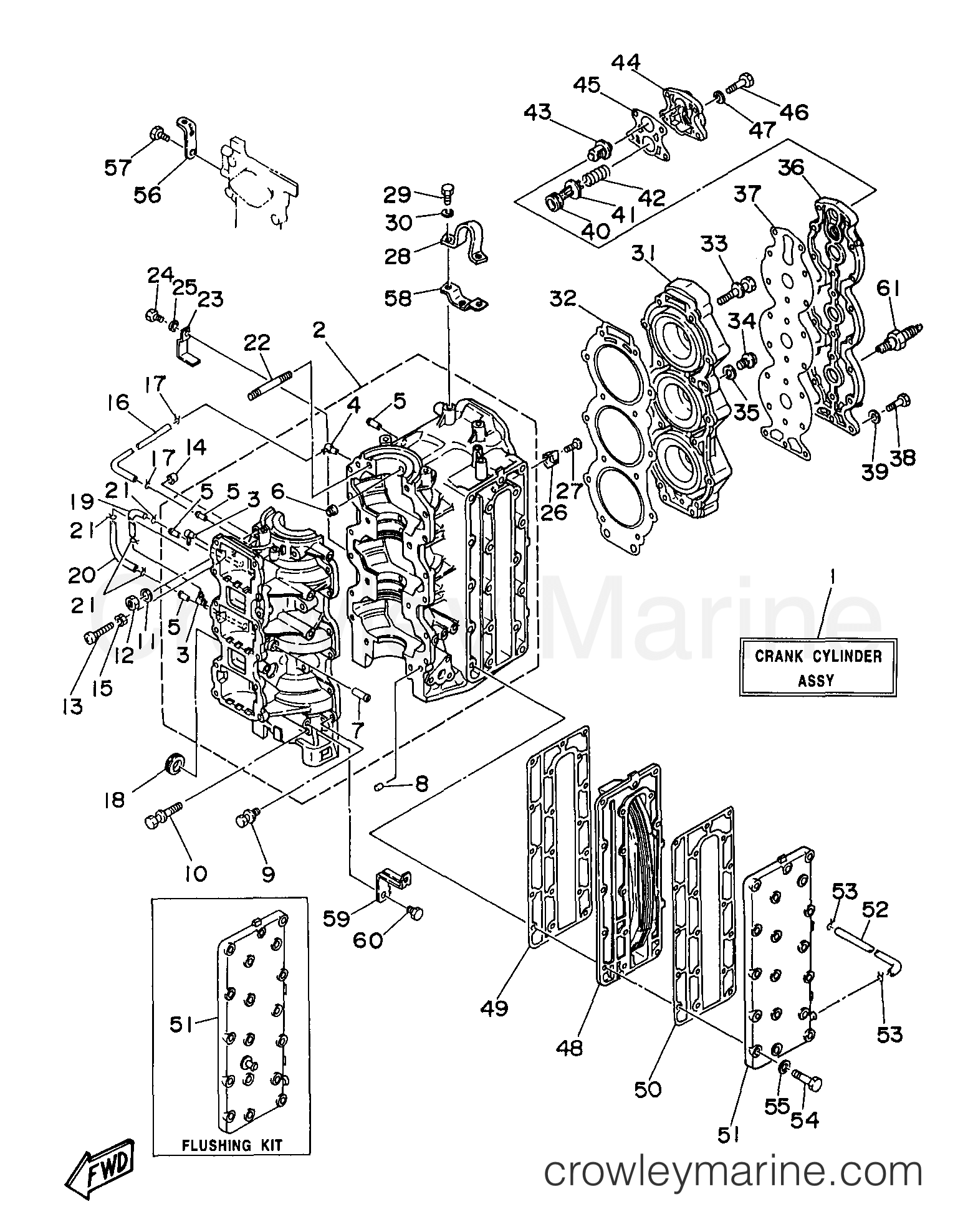 Yamaha Motors 90TLRX - CYLINDER CRANKCASE