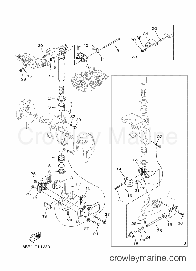 Yamaha Motors F25LMHA-2012 (6BP4) [100] - BRACKET 4
