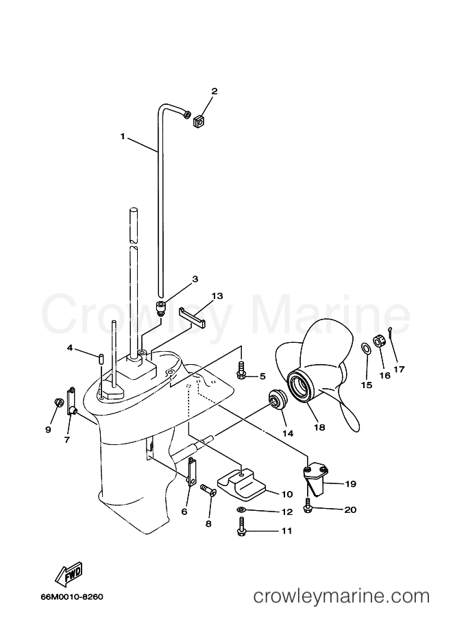 Yamaha Motors F9.9C (66N) [070] - LOWER CASING & DRIVE 2
