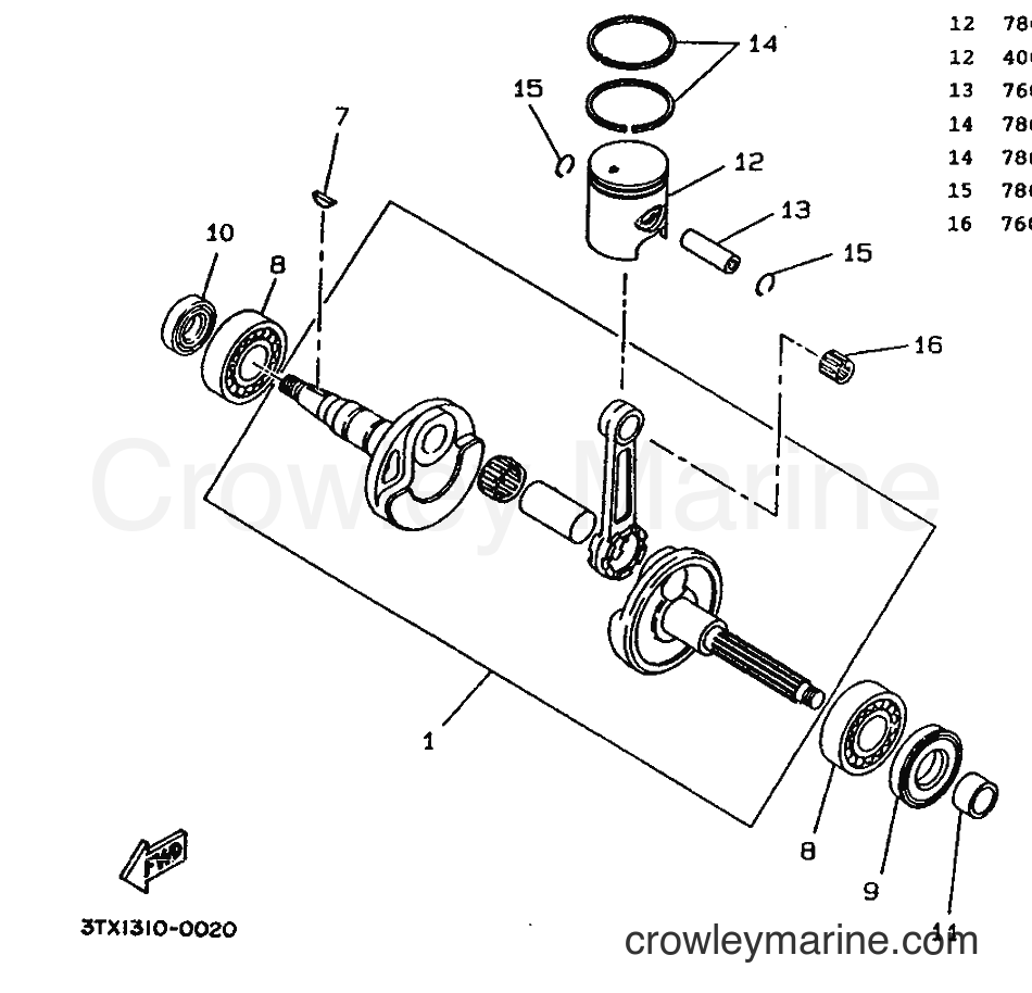 1990 Scooter CW50 - CW50 (3VL1) [999] - CRANKSHAFT & PISTON