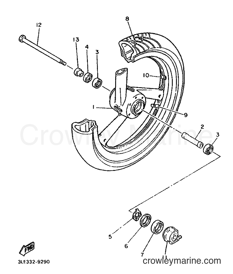 1990 Sport Bike FZR1000 - FZR1000 (3LF2) [999] - FRONT WHEEL