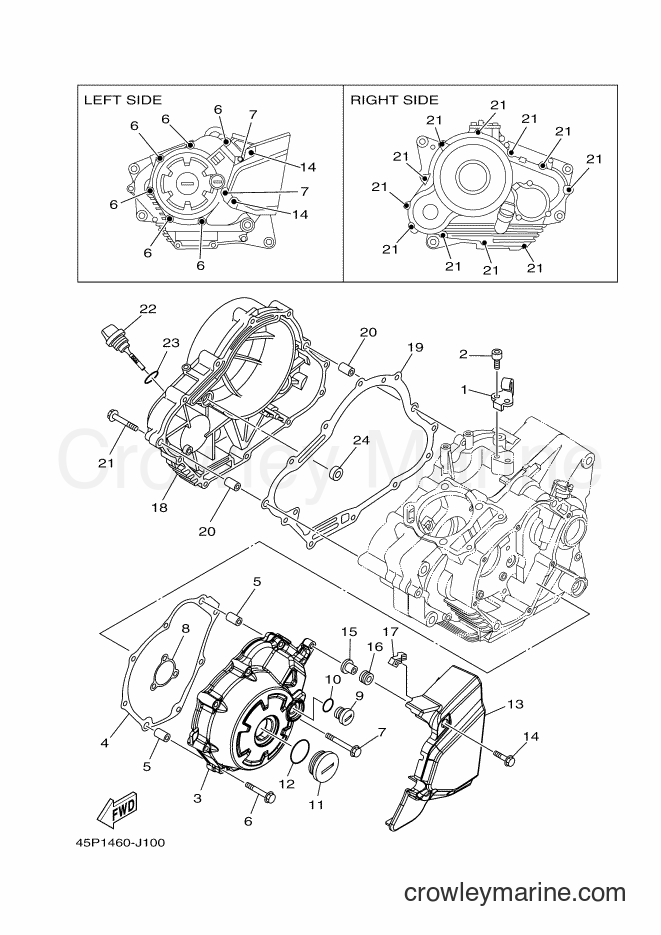 Yamaha Motors FZ16 (45P2) [010] - CRANKCASE COVER 1