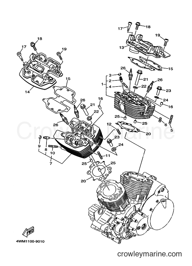 1999 Cruiser XV1600A - XV1600A (5JA1) [030] - CYLINDER HEAD