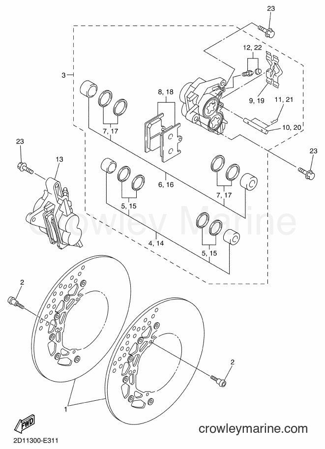 2015 Street Bike FZ1-S - FZ1-S (2DVB) [010] - FRONT BRAKE CALIPER
