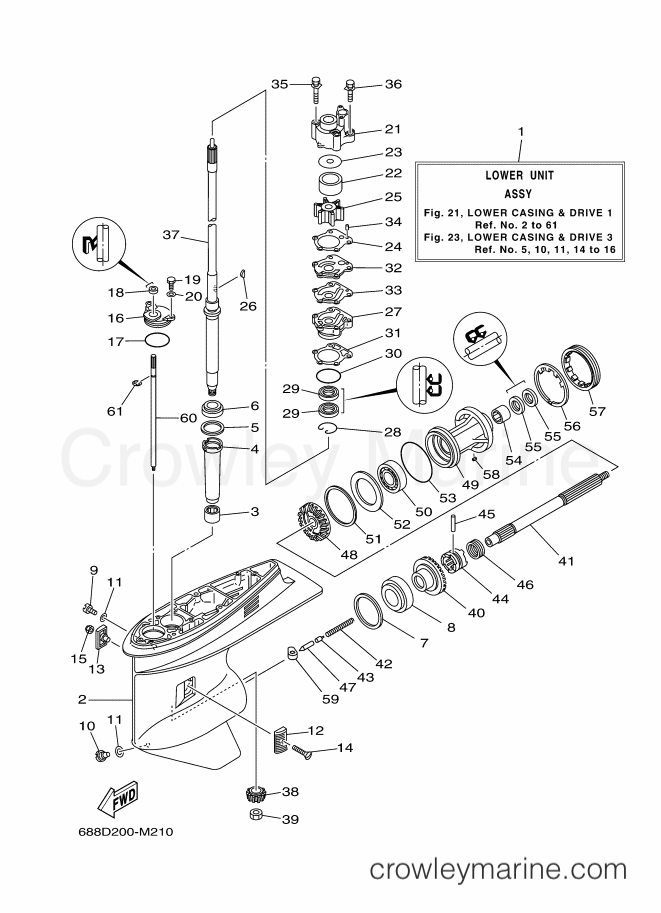 Yamaha Motors 85AETL (688E) [190] - LOWER CASING & DRIVE 1