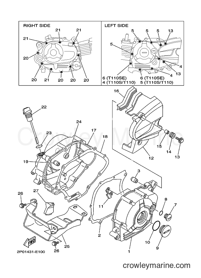 2007 Scooter LF-110D - LF-110D (2P04) [010] - CRANKCASE COVER 1