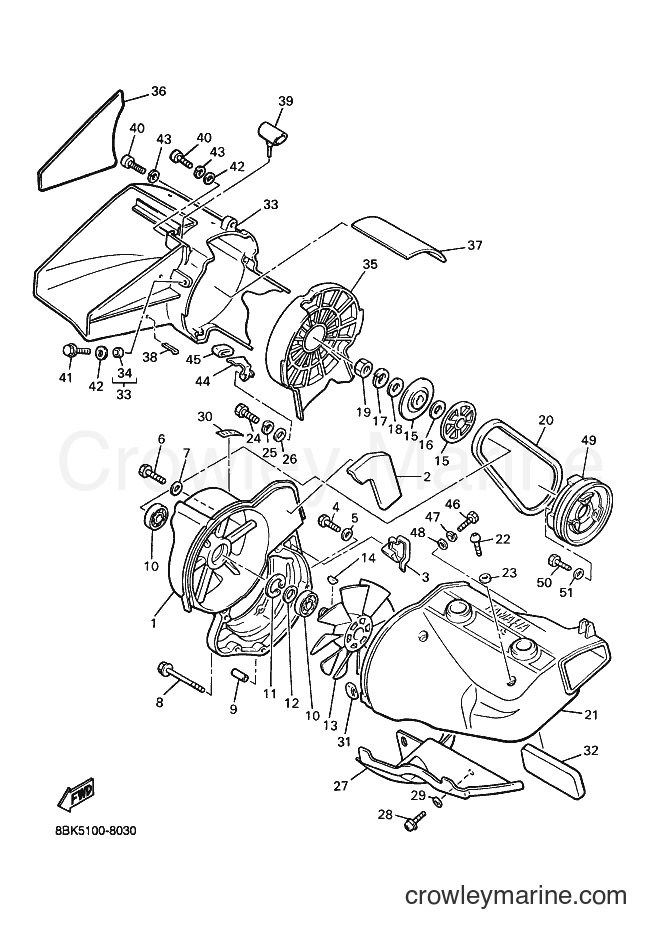 1998 Snowmobile VT480TR - VT480TR (8CK3) [030] - AIR SHROUD & FAN