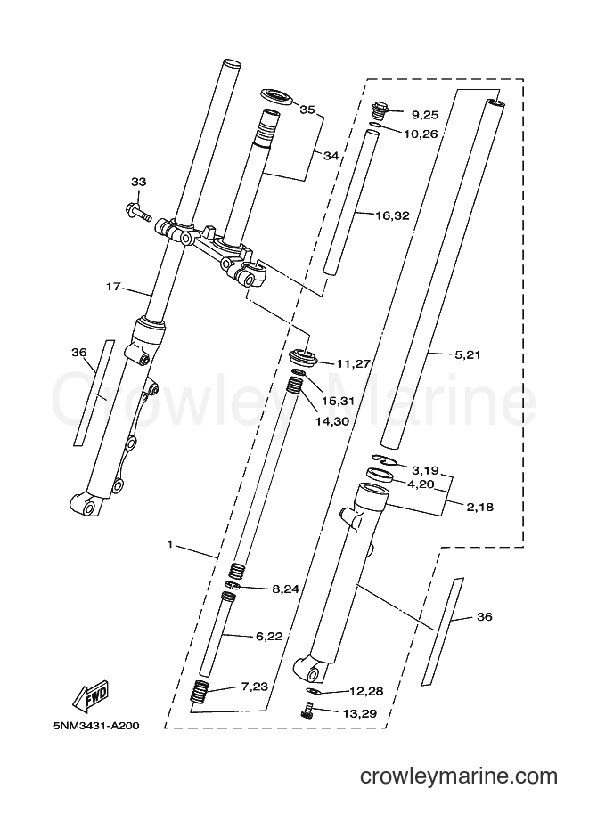 Yamaha Motors JZ120F (5NM3) [010] - FRONT FORK
